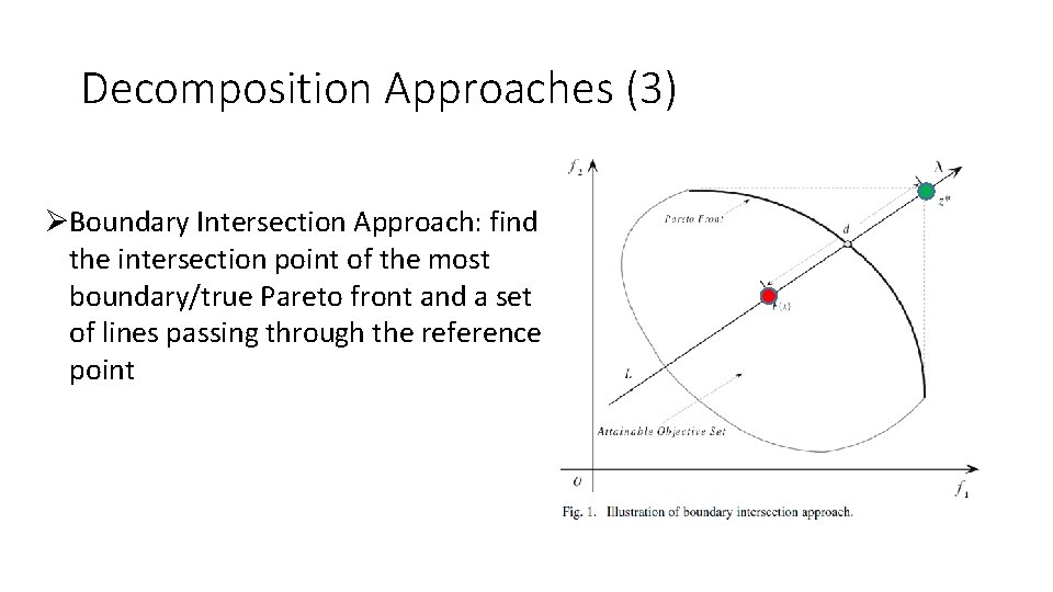 Decomposition Approaches (3) ØBoundary Intersection Approach: find the intersection point of the most boundary/true