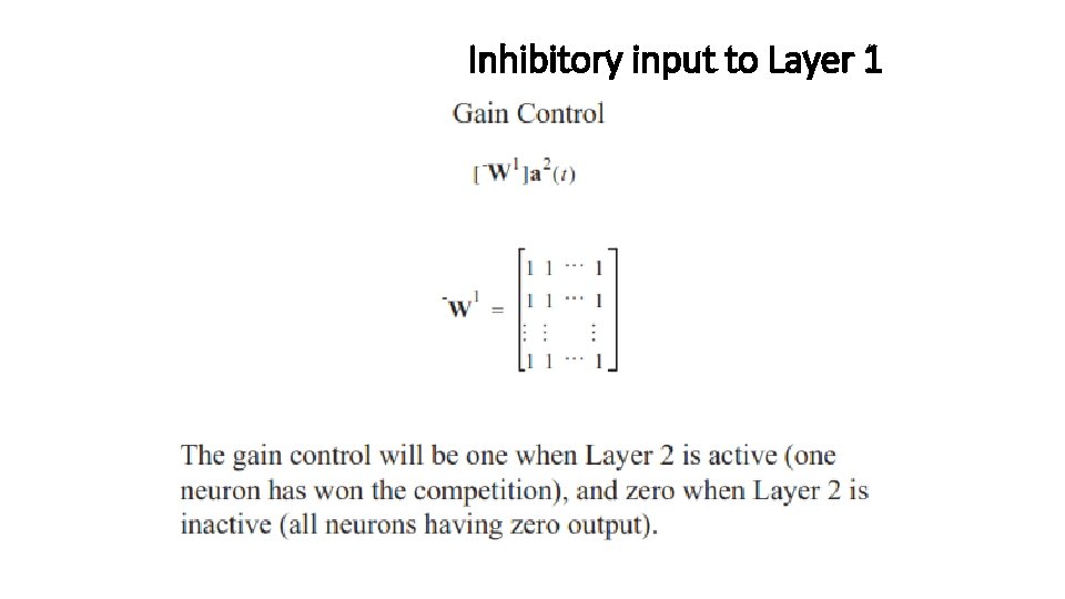 Inhibitory input to Layer 1 