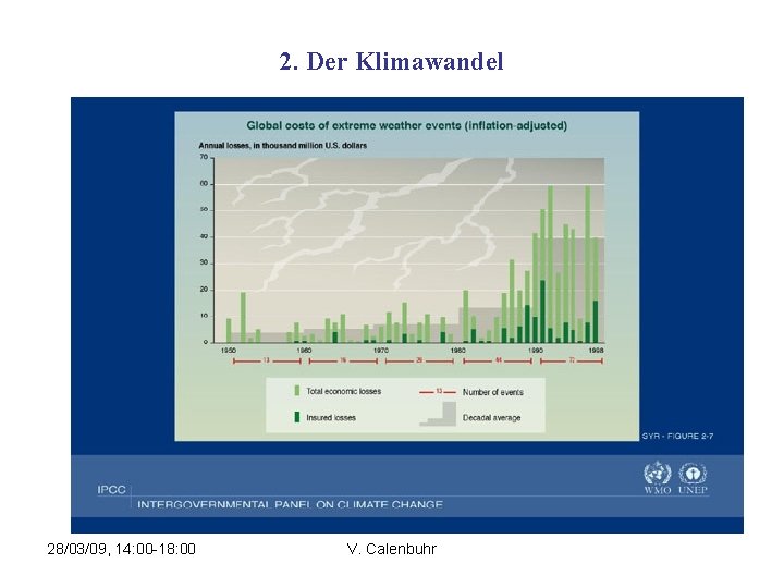2. Der Klimawandel 28/03/09, 14: 00 -18: 00 V. Calenbuhr 