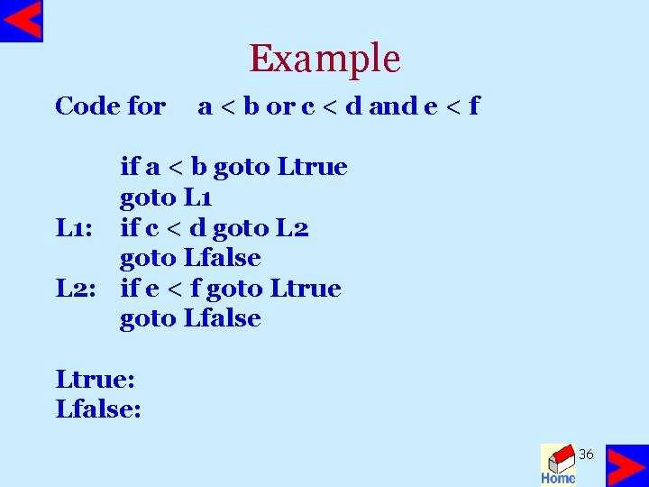 Example Code for a < b or c < d and e < f