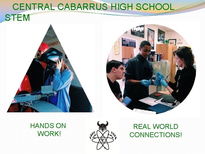 CENTRAL CABARRUS HIGH SCHOOL STEM HANDS ON WORK! REAL WORLD CONNECTIONS! 