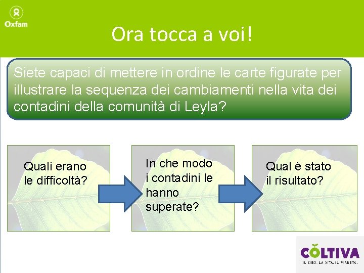 Ora tocca a voi! Siete capaci di mettere in ordine le carte figurate per