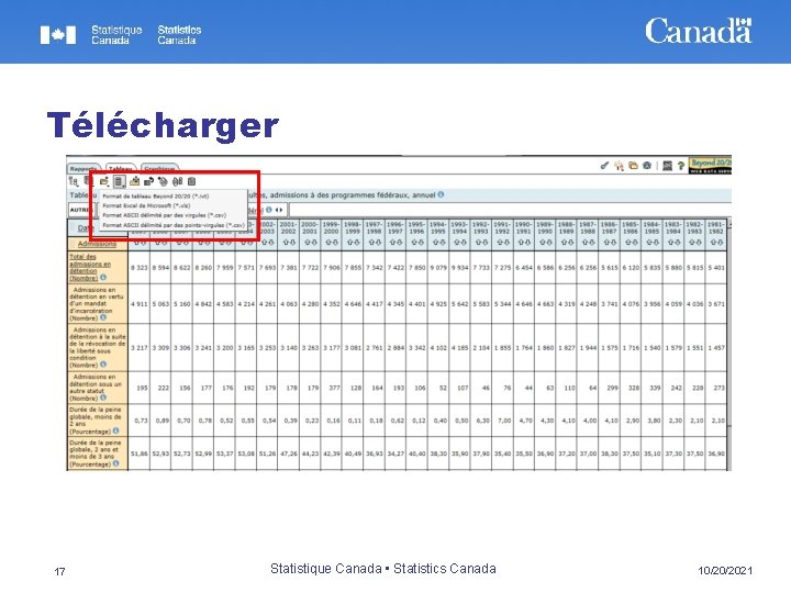 Télécharger 17 Statistique Canada • Statistics Canada 10/20/2021 