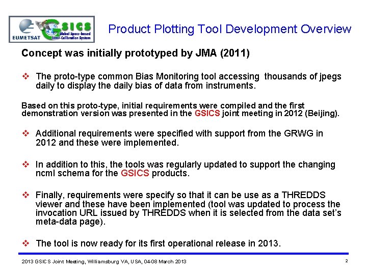 Product Plotting Tool Development Overview Concept was initially prototyped by JMA (2011) v The