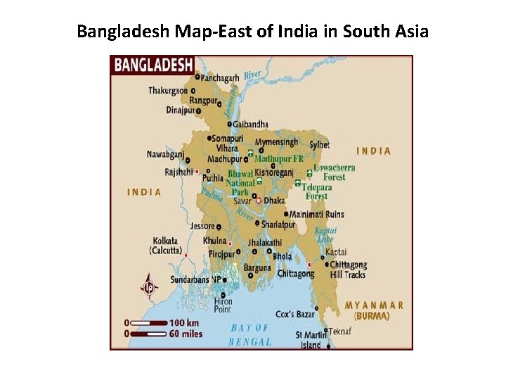 Bangladesh Map-East of India in South Asia 