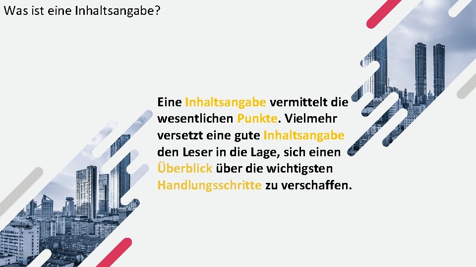 Was ist eine Inhaltsangabe? Eine Inhaltsangabe vermittelt die wesentlichen Punkte. Vielmehr versetzt eine gute