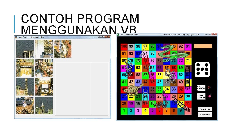 CONTOH PROGRAM MENGGUNAKAN VB 