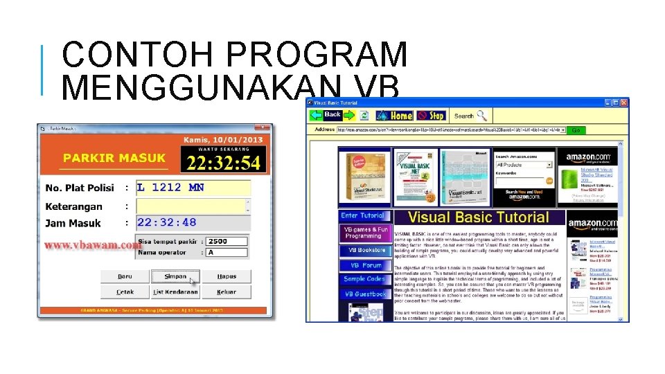 CONTOH PROGRAM MENGGUNAKAN VB 