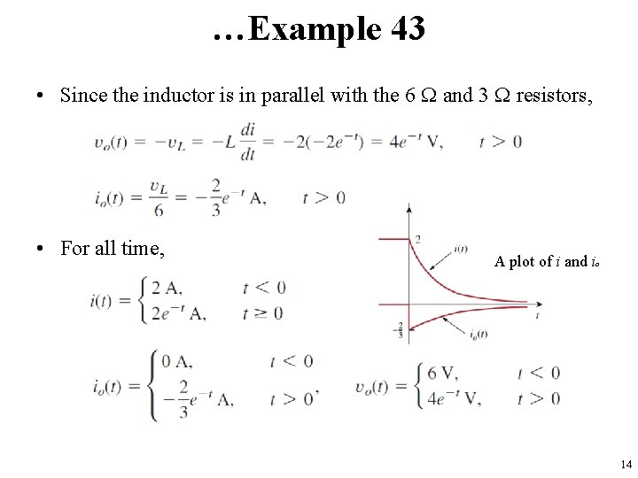 …Example 43 • Since the inductor is in parallel with the 6 and 3