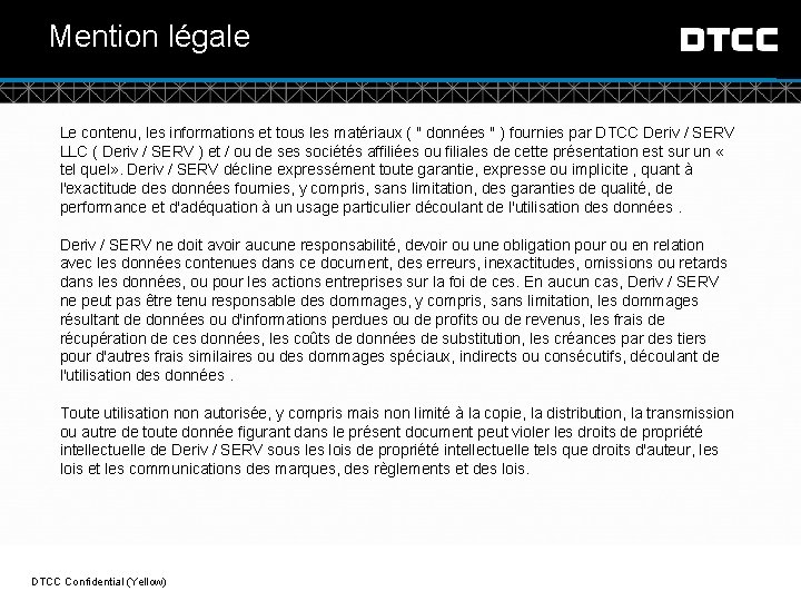 Mention légale Le contenu, les informations et tous les matériaux ( " données "