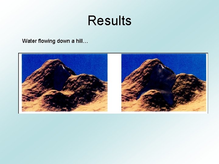 Results Water flowing down a hill… 