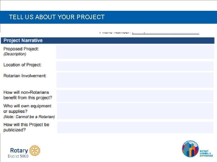 TELL US ABOUT YOUR PROJECT 