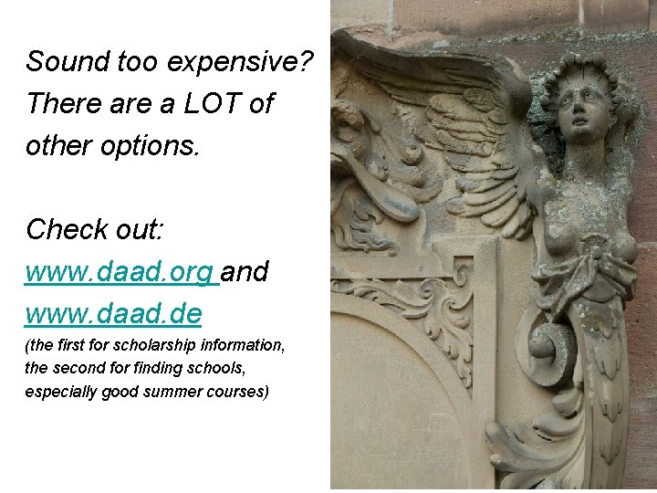 Sound too expensive? There a LOT of other options. Check out: www. daad. org