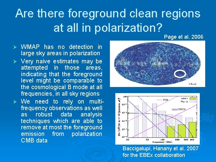 Are there foreground clean regions at all in polarization? Page et al. 2006 WMAP