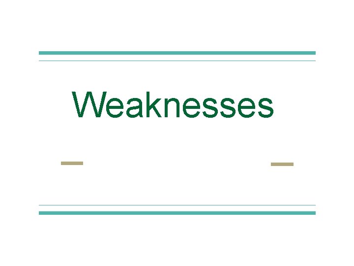 Weaknesses 