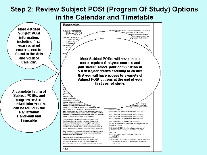Step 2: Review Subject POSt (Program Of Study) Options in the Calendar and Timetable
