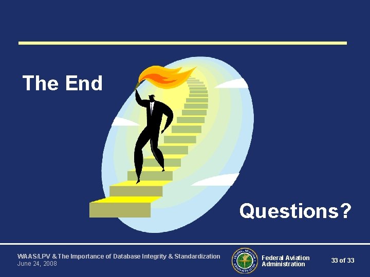 The End Questions? WAAS/LPV & The Importance of Database Integrity & Standardization June 24,