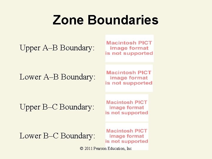 Zone Boundaries Upper A–B Boundary: Lower A–B Boundary: Upper B–C Boundary: Lower B–C Boundary: