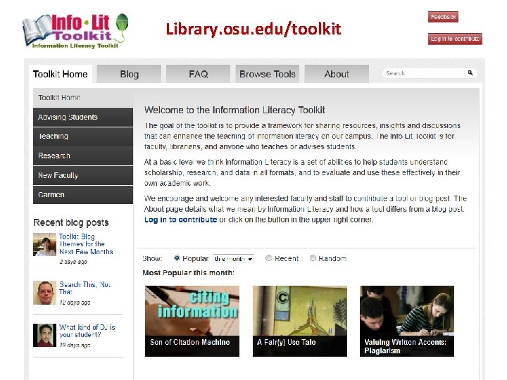 Library. osu. edu/toolkit 