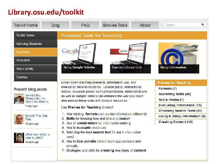 Library. osu. edu/toolkit 