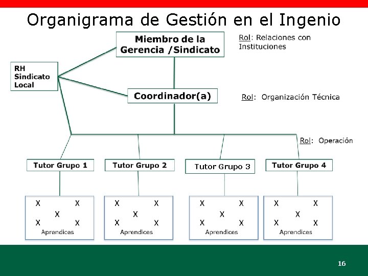 Organigrama de Gestión en el Ingenio Tutor Grupo 3 16 