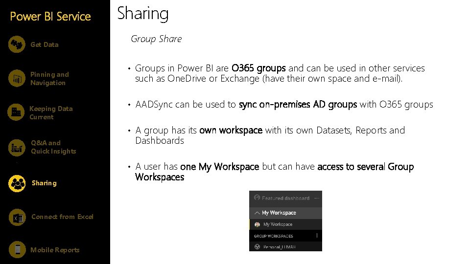 Power BI Service Get Data Pinning and Navigation Keeping Data Current Sharing Group Share Power BI Service Get Data Pinning and Navigation Keeping Data Current Sharing Group Share
