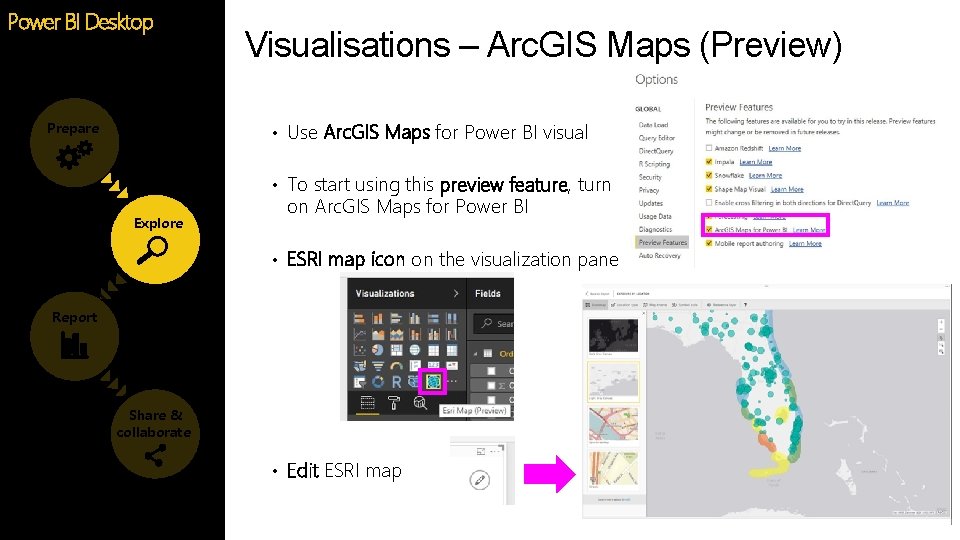 Power BI Desktop Visualisations – Arc. GIS Maps (Preview) • Use Arc. GIS Maps Power BI Desktop Visualisations – Arc. GIS Maps (Preview) • Use Arc. GIS Maps