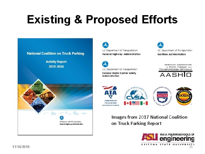 Existing & Proposed Efforts Images from 2017 National Coalition on Truck Parking Report 11/16/2018