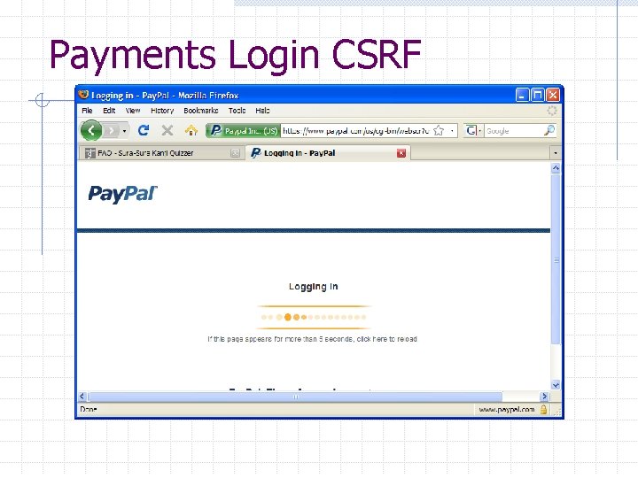 Payments Login CSRF 