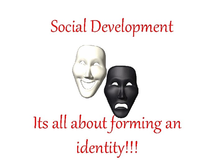 Social Development Its all about forming an identity!!! 