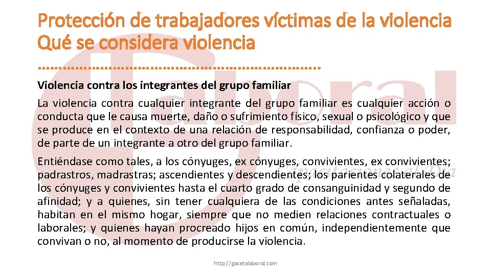 Protección de trabajadores víctimas de la violencia Qué se considera violencia ……………………………. . Violencia