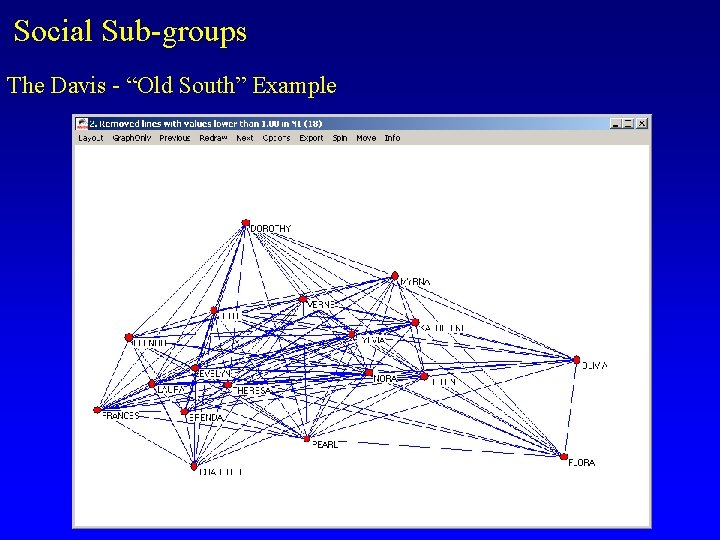 Social Sub-groups The Davis - “Old South” Example 