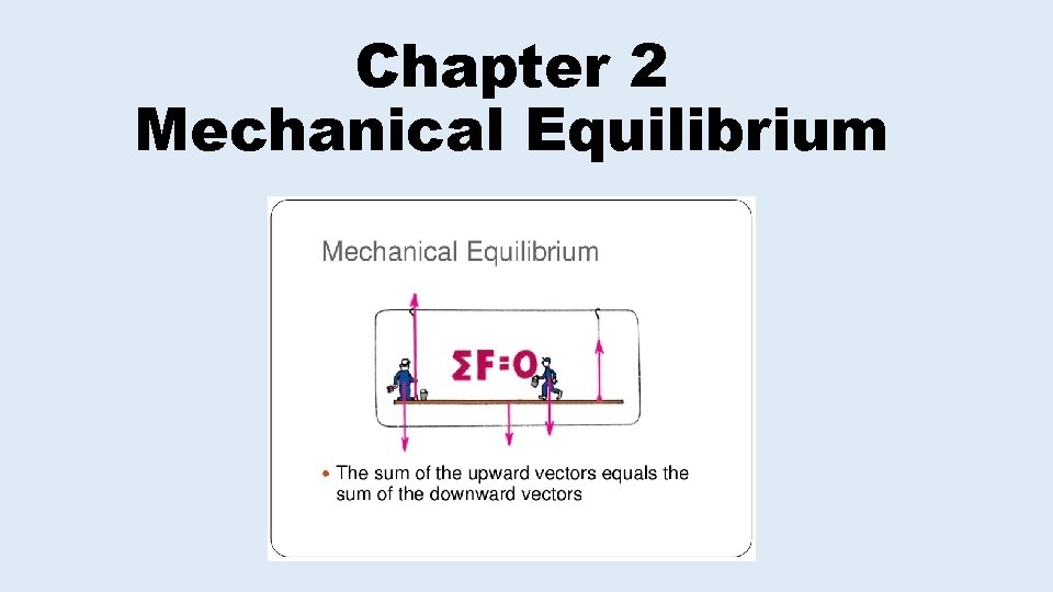 Chapter 2 Mechanical Equilibrium 