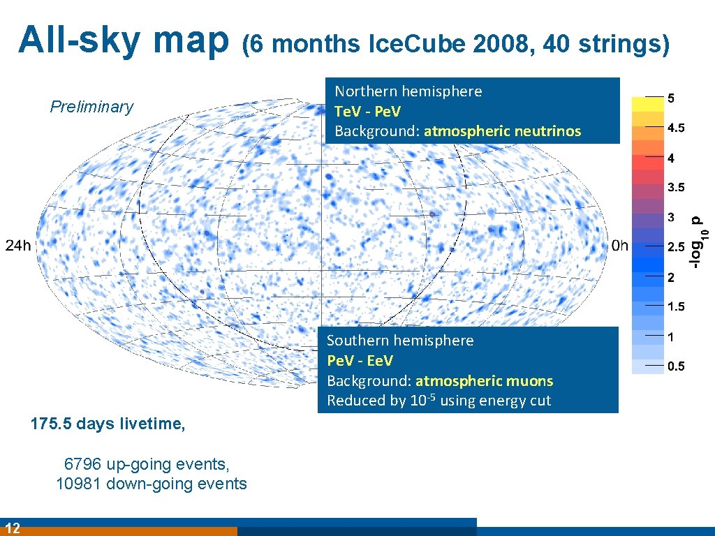 All-sky map (6 months Ice. Cube 2008, 40 strings) Preliminary Northern hemisphere Te. V