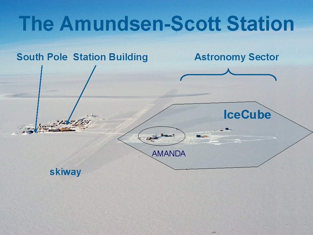 The Amundsen-Scott Station South Pole Station Building Astronomy Sector Ice. Cube AMANDA skiway 3