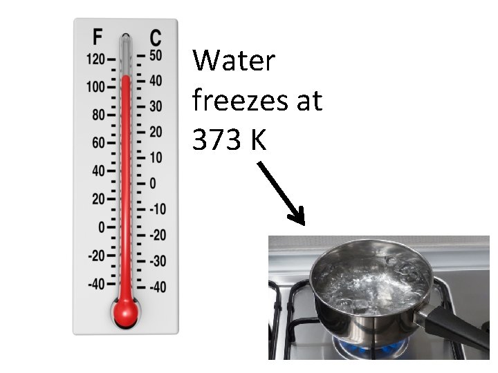 Water freezes at 373 K 