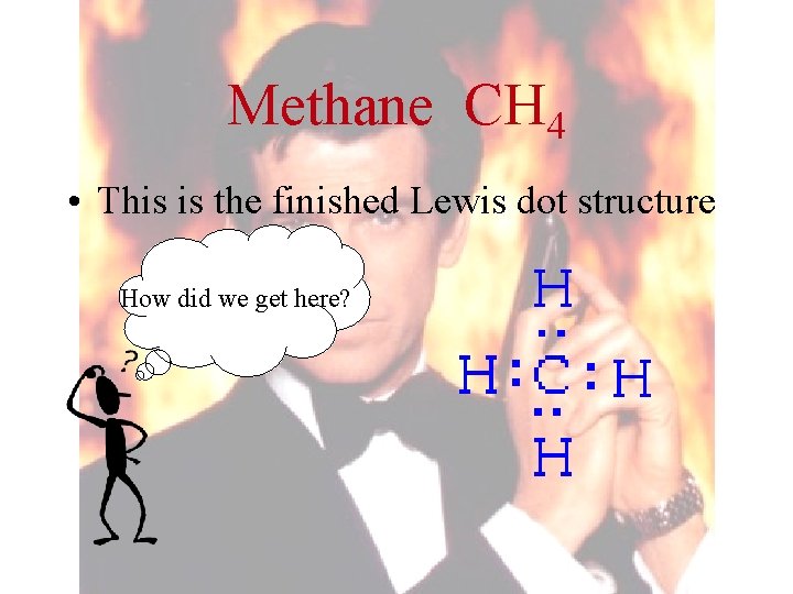 Methane CH 4 • This is the finished Lewis dot structure How did we