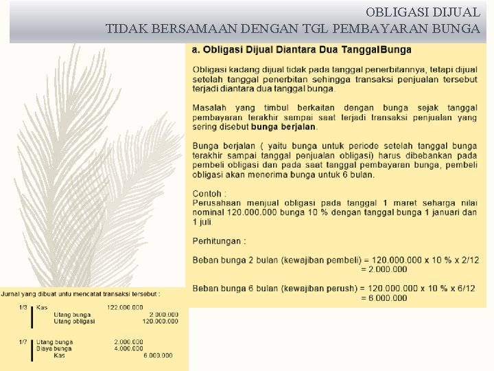 OBLIGASI DIJUAL TIDAK BERSAMAAN DENGAN TGL PEMBAYARAN BUNGA 