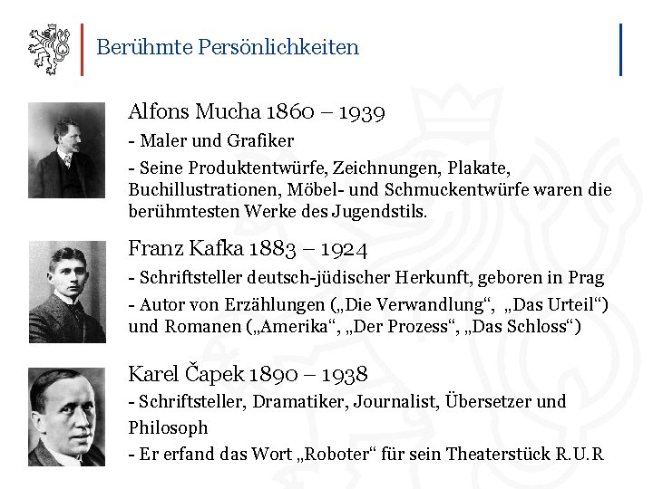 Berühmte Persönlichkeiten Alfons Mucha 1860 – 1939 - Maler und Grafiker - Seine Produktentwürfe,