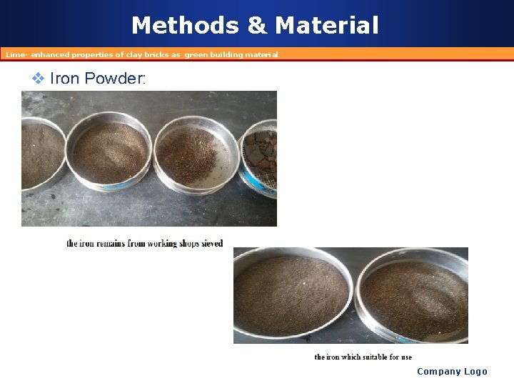 Methods & Material Lime- enhanced properties of clay bricks as green building material v