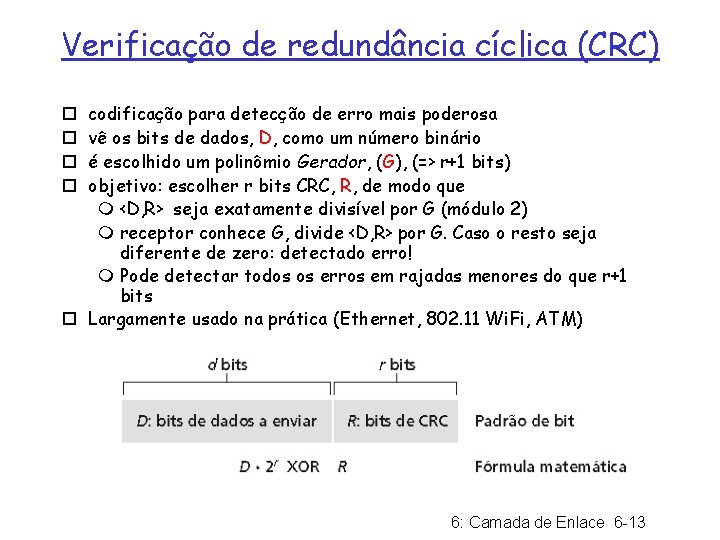 Verificação de redundância cíclica (CRC) codificação para detecção de erro mais poderosa vê os