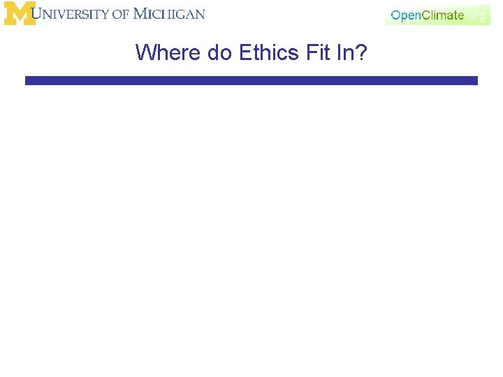 Where do Ethics Fit In? 