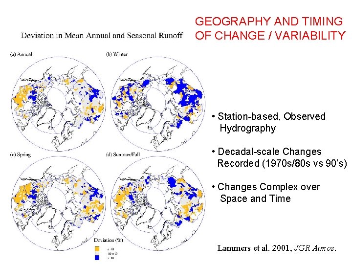 GEOGRAPHY AND TIMING OF CHANGE / VARIABILITY • Station-based, Observed Hydrography • Decadal-scale Changes