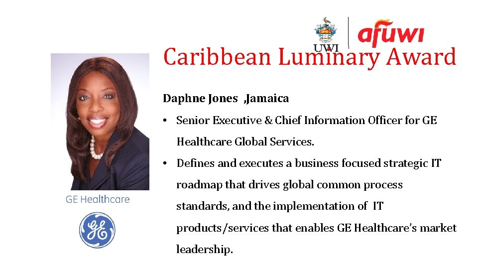 Caribbean Luminary Award Daphne Jones , Jamaica • Senior Executive & Chief Information Officer