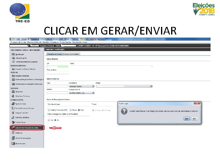 CLICAR EM GERAR/ENVIAR 