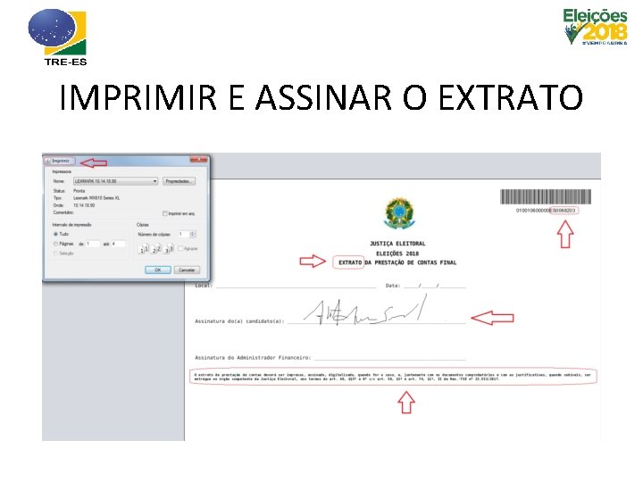 IMPRIMIR E ASSINAR O EXTRATO 