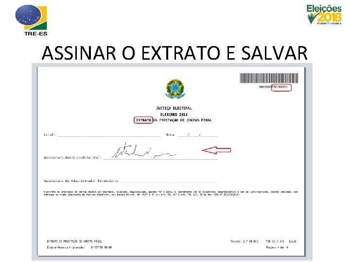 ASSINAR O EXTRATO E SALVAR 