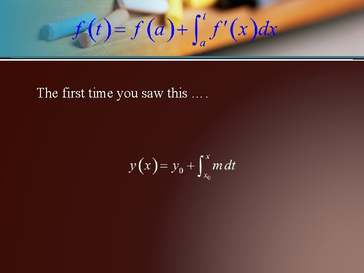 The first time you saw this …. 