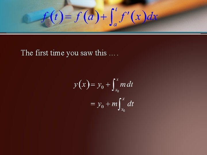 The first time you saw this …. 