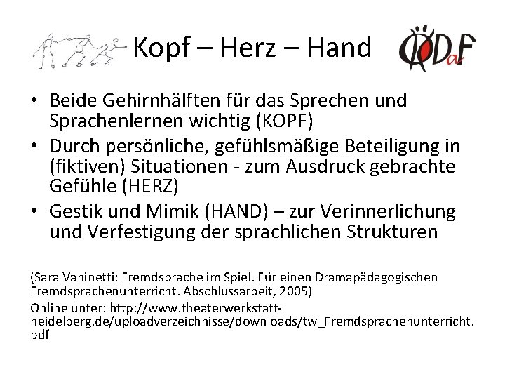 Kopf – Herz – Hand • Beide Gehirnhälften für das Sprechen und Sprachenlernen wichtig